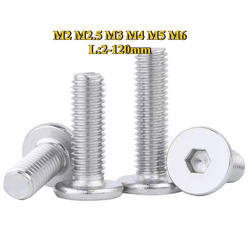 [BY-XSP-w] Round Flat Hex Machine Screw SUS304/น็อต สกรู หัวจมแบน หัวกลมแบน งานเฟอร์ฯ สแตนเลส 304  M2M2.5M3M4M5M6