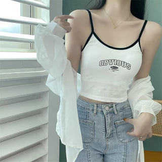 #229 เสื้อสายเดี่ยว เสื้อครอป สายฝอ สาวอวบใส่ได้ เนื้อผ้าฝ้ายพิมพ์ลาย ผ้านิ่ม ยืดได้เยอะ