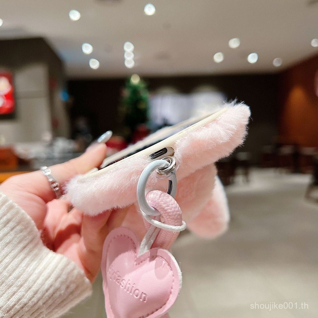 เคสมือถือตุ๊กตา14กระต่ายน่ารักหูใหญ่12เหมาะสำหรับใช้/13สไตล์ INS มูลค่าสูง iphone16promax กระต่าย1euz