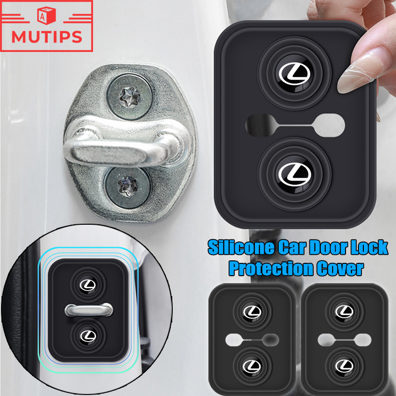 2/4 ชิ้น Lexus ซิลิโคนรถประตูล็อคฝาค รถล็อคประตูหัวเข็มขัดฝาครอบป้องกัน โช้คอัพเงียบอุปก ประตูโช้คอัพเบาะ LBX rx 570 RX300 LX570 CT200H NX250 RX350 LX470 IS NX ES
