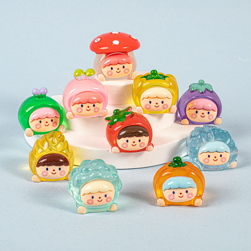 11 ชิ้นใส Shinny ผัก 3D เรซิ่น Charms สําหรับ DIY (6-265)