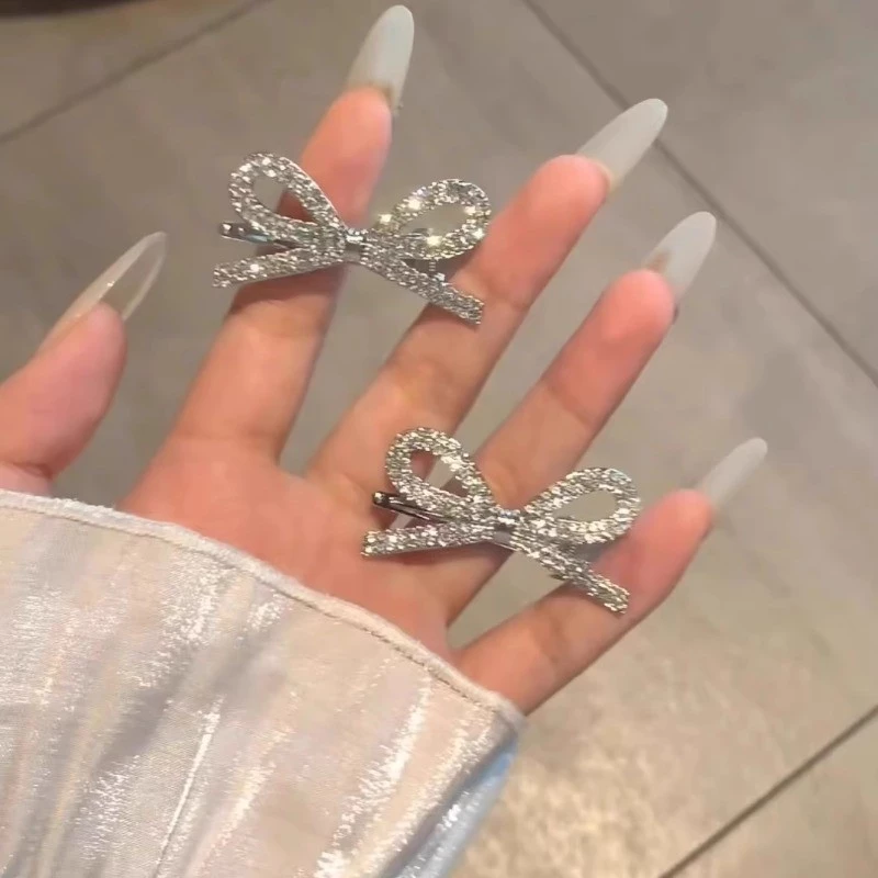 แฟชั่น Bling Zircon bowknot Hairpin Bangs คลิปเจ้าหญิง Headwear เครื่องประดับผม