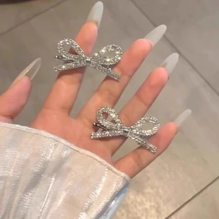 แฟชั่น Bling Zircon bowknot Hairpin Bangs คลิปเจ้าหญิง Headwear เครื่องประดับผม