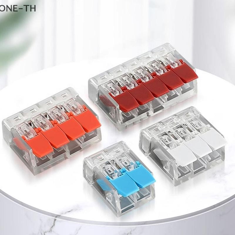 One-th 1PC Mini Quick Cable Splicing Connectors Lever ขั้วต่อสายไฟ 2/3/4/5Pin Compact Conductor Push-in Terminal Block ใหม่