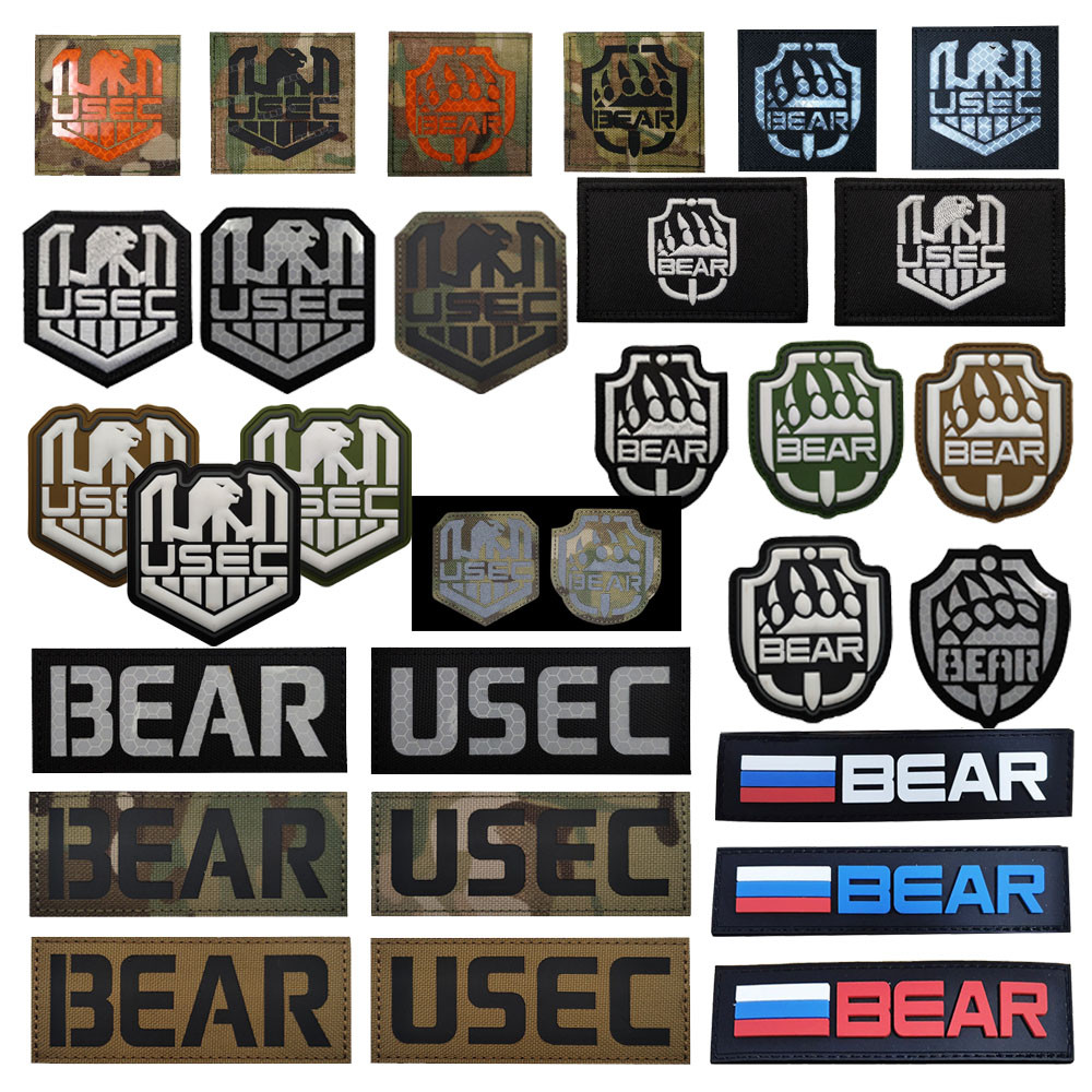 อุปกรณ์เสริมกระเป๋ากลางแจ้ง Escape Tkov Badge เกมสินค้า USEC BEAR Badge ยุทธวิธีสะท้อนแสง Velcro Armband กระเป๋าเป้สะพายหลังสติกเกอร์