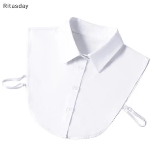 Ritasday ปกปลอมสีขาวสีดําเสื้อเสื้อกันหนาวที่ถอดออกได้เสื้อผู้หญิงผ้าฝ้ายด้านบนผ้าผู้หญิงอุปกรณ์เสริมใหม่