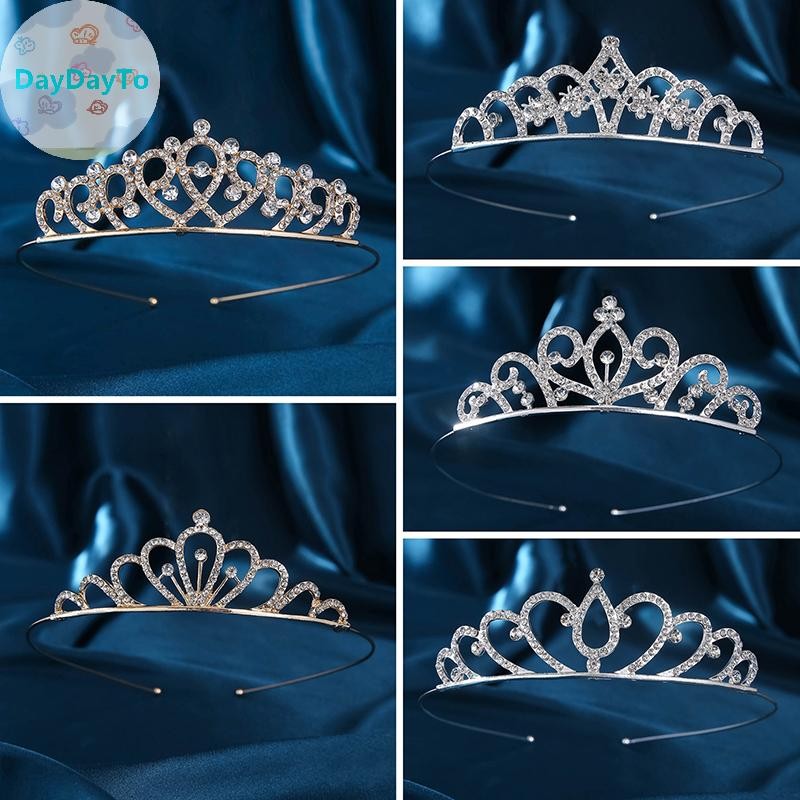 Daydayto ผู้หญิงใหม่ลมหวานเจ้าหญิง Tiara วันเกิดมงกุฎสําหรับประสิทธิภาพปาร์ตี้ตกแต่งมงกุฎ TH