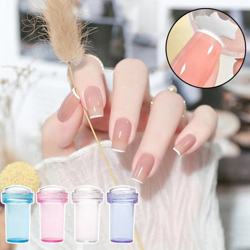[maybeauty] 2.3 ซม.ซิลิโคนโปร่งใสชุดปั๊มเล็บฝรั่งเศสสําหรับเล็บแผ่นแสตมป์ภาษาโปลิชคําแม่แบบซีล Stamper Scraper {TH}