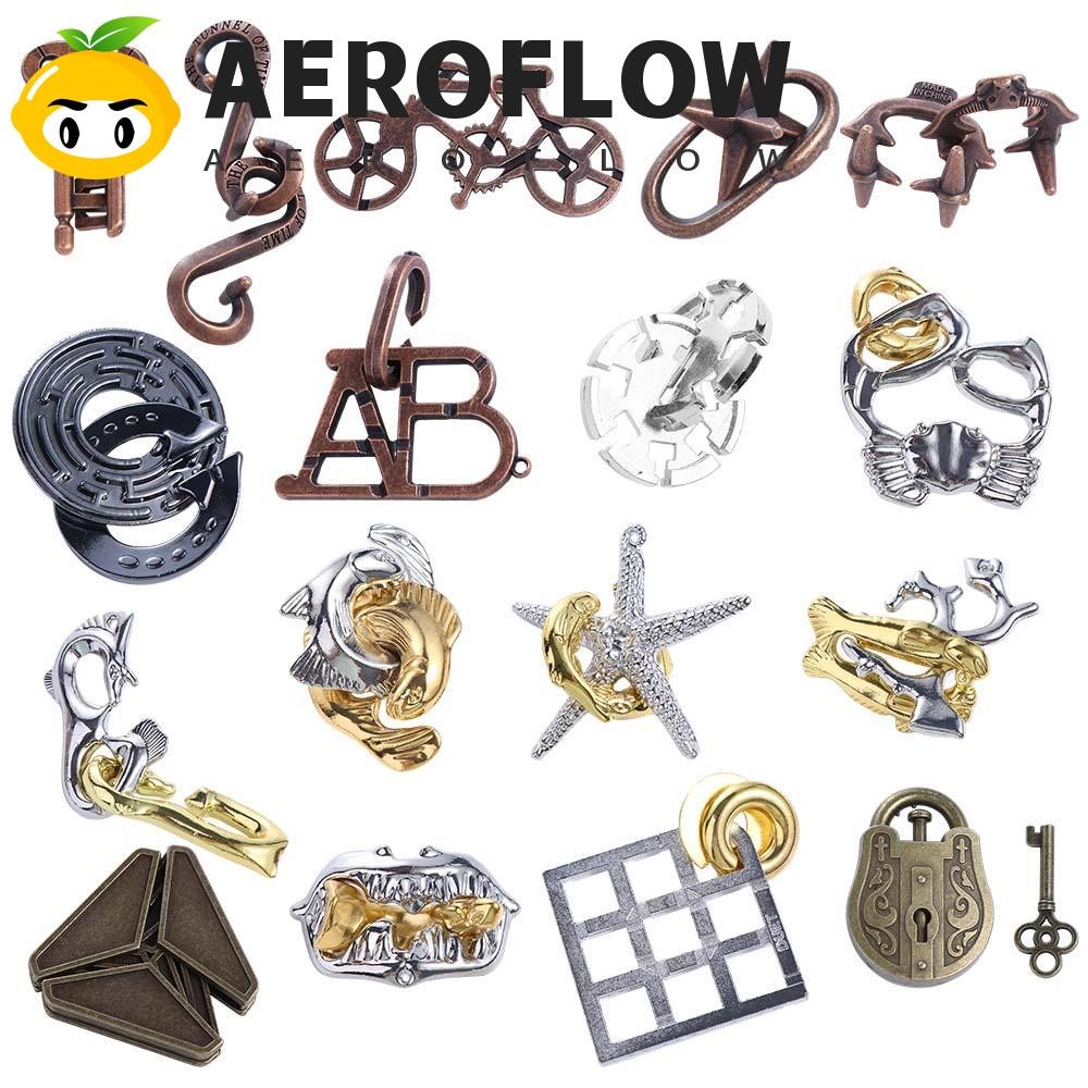 Aeroflow โลหะสมอง Teaser ของเล่น Magic Baffling Luban ล็อคสําหรับเด็กผู้ใหญ่ Early Learning เกมบล็อกของเล่น Intelligence Puzzle Intelligence โลหะลวดปริศนา