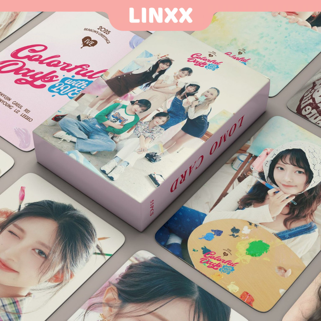 Linxx 55 ชิ้น IVE 2025 คําอวยพรของฤดูกาลอัลบั้ม Lomo Card Kpop Photocards ชุดโปสการ์ด