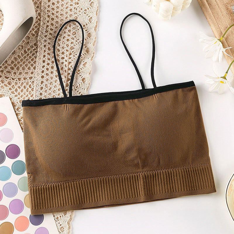 เสื้อครอปสายเดี่ยว มีฟองน้ำในตัว มีให้เลือกทั้งหมด 4 สี *พร้อมส่ง* ราคา ถูกที่สุด ดีลบีเคเค แกลเลอรีภาพที่ 8