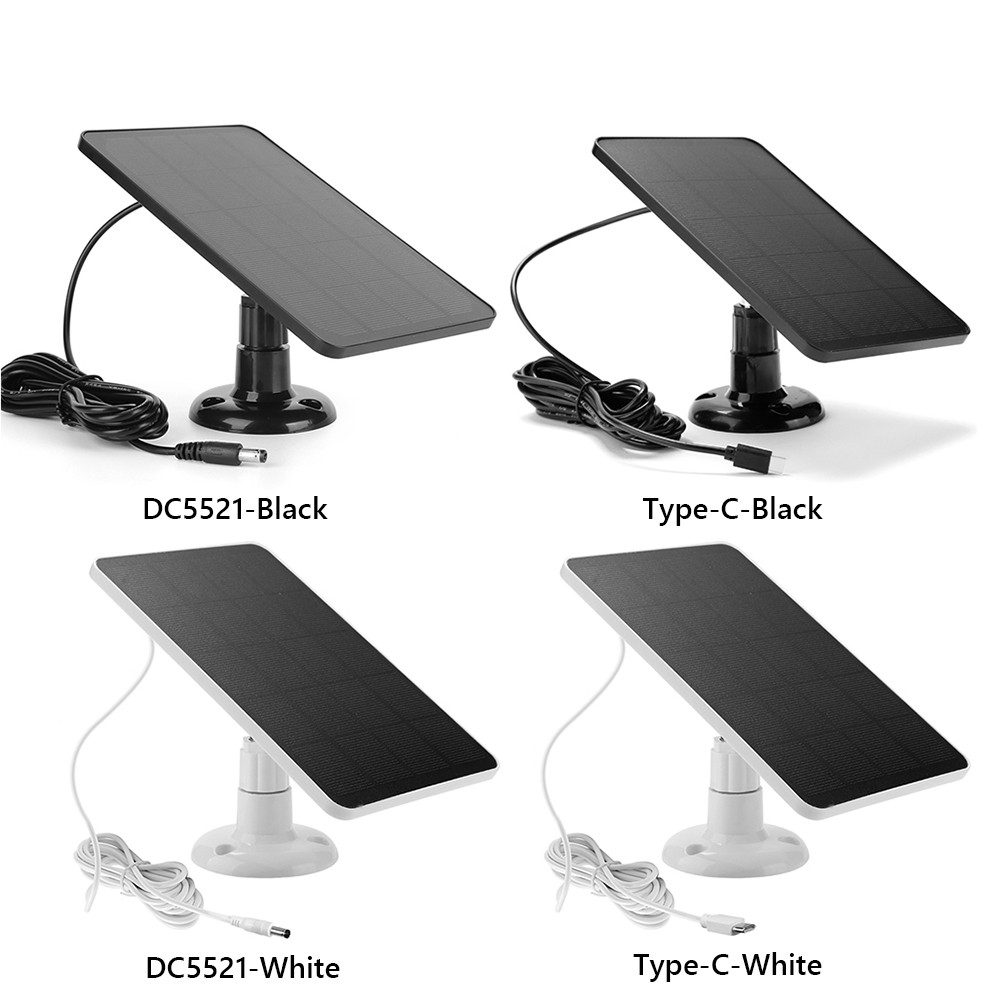 [colog.th] แผงโซลาร์เซลล์ 10W 5V สําหรับกล้องรักษาความปลอดภัยกลางแจ้งพร้อมพอร์ต DC5521/USB-C สําหรับไฟ