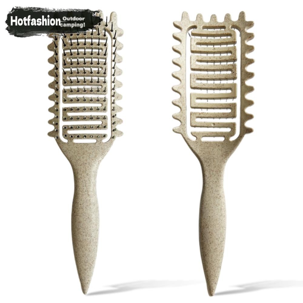 3 In 1 Curl Dinning Brush หวีตามหลักสรีรศาสตร์สําหรับผมตรงหนาหยิก (สีขาว)