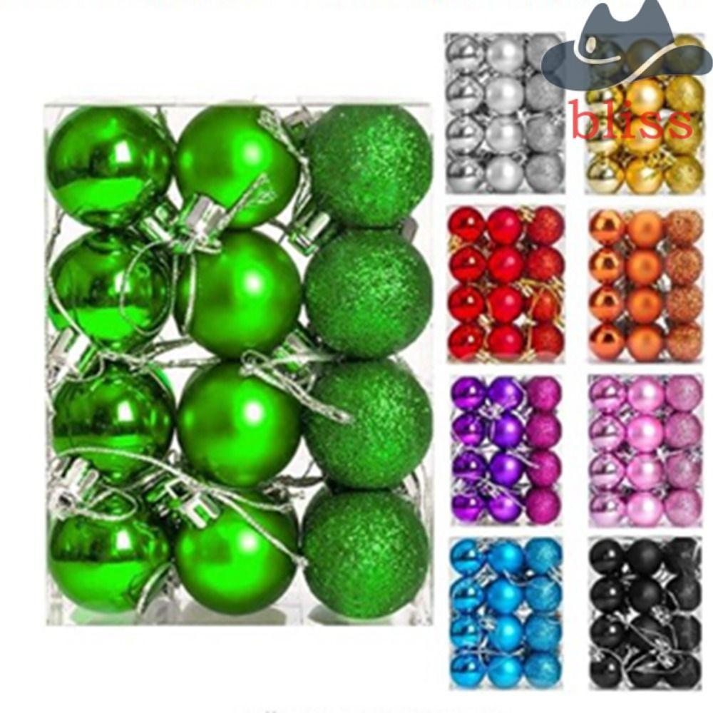 Bliss 24 ชิ้น/เซ็ต Christmas Tree Ball, Shatterproof Polshed Glossy Christmas แขวนลูกบอล, Baubles ชุ