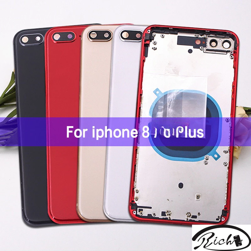 ใหม่ เคสแบตเตอรี่ ด้านหลัง กรอบกลาง และถาดซิม ไม่มีสายแพ สําหรับ iphone 8 8 Plus
