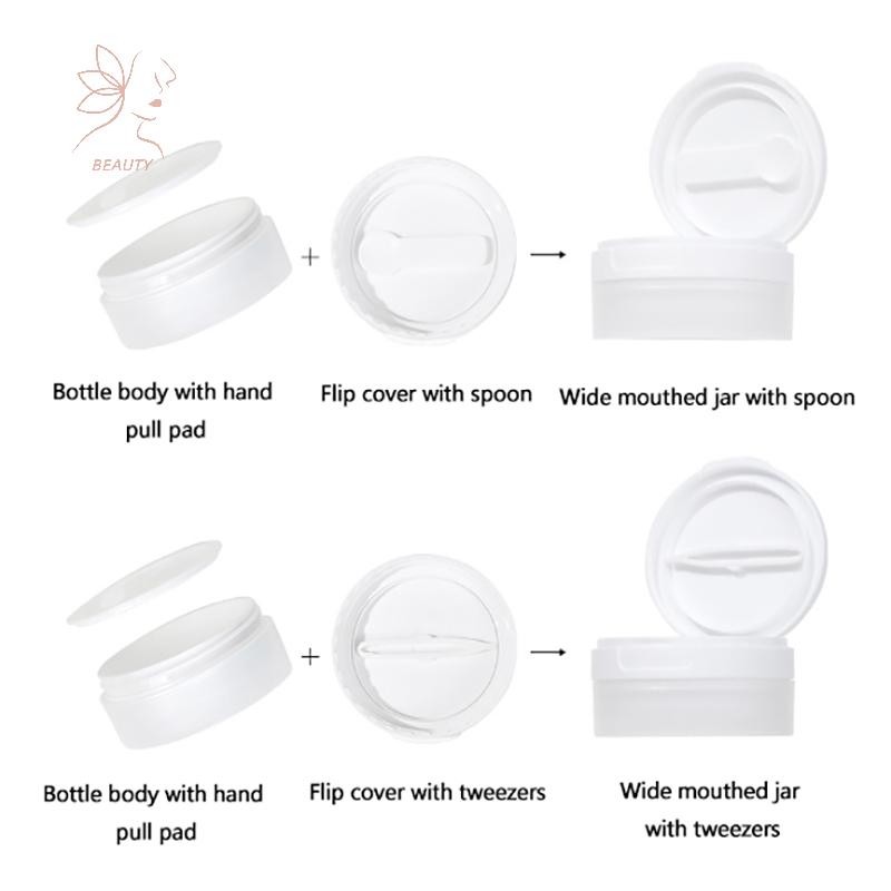 [maybeauty] 100/120/150g ฝาครอบพลิกพร้อมช้อนหรือแหนบขวดรีฟิลหม้อเปล่า Travel Face Cream โลชั่นเครื่องสําอางผ้าฝ้ายแต่งหน้า Jar {TH}