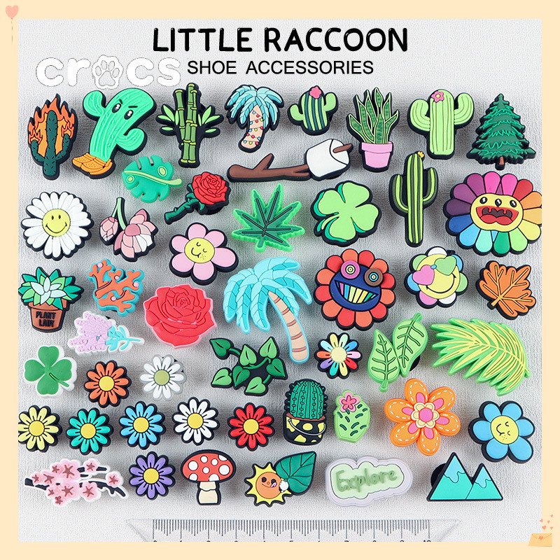 Crocs Jibbitz Green plant series รองเท้าหัวเข็มขัดดอกไม้อุดตันอุปกรณ์เสริมรองเท้า charm crocs รองเท้าแตะการ์ตูนน่ารักหัวเข็มขัดตกแต่ง