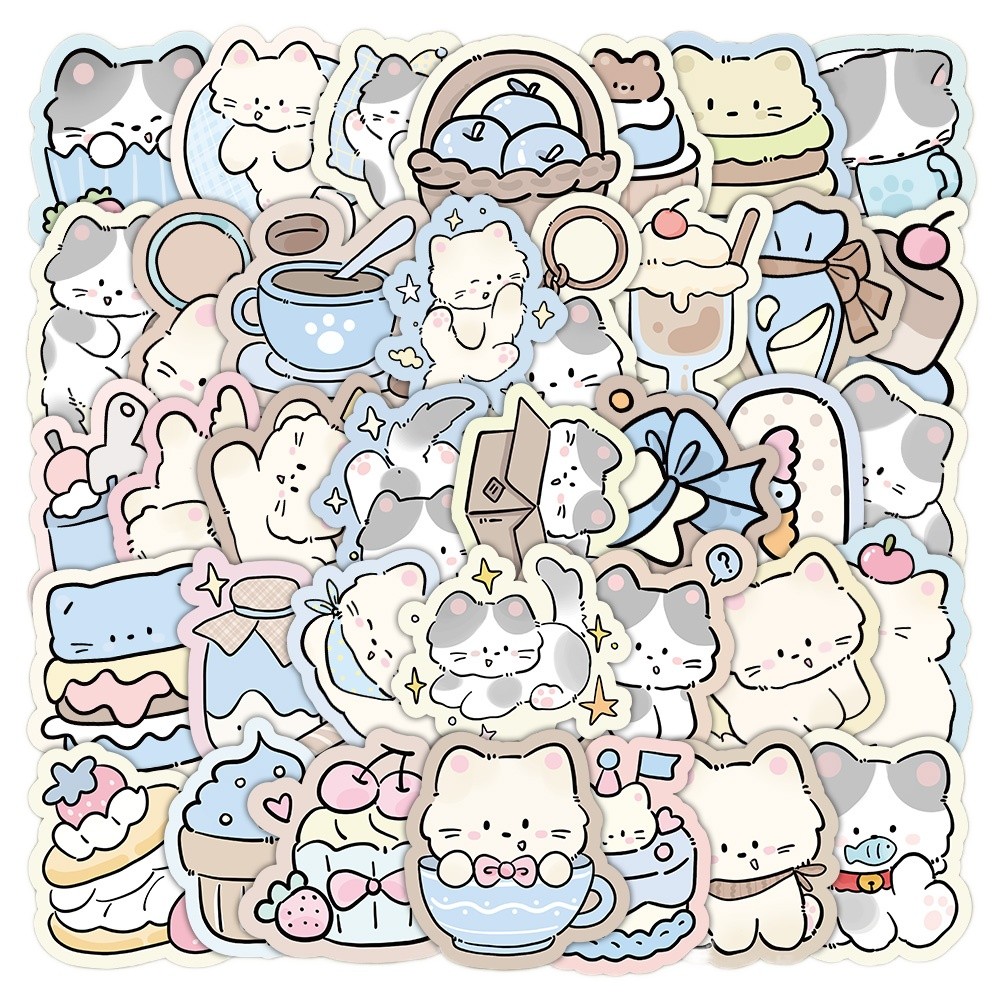 50pcs การ์ตูนน่ารักขี้เกียจลูกแมวน้อย Graffiti สติกเกอร์สําหรับกระเป๋าเดินทางเคสโทรศัพท์แล็ปท็อปโน้ตบุ๊ค Decals เด็กของขวัญ RecordingYourLife