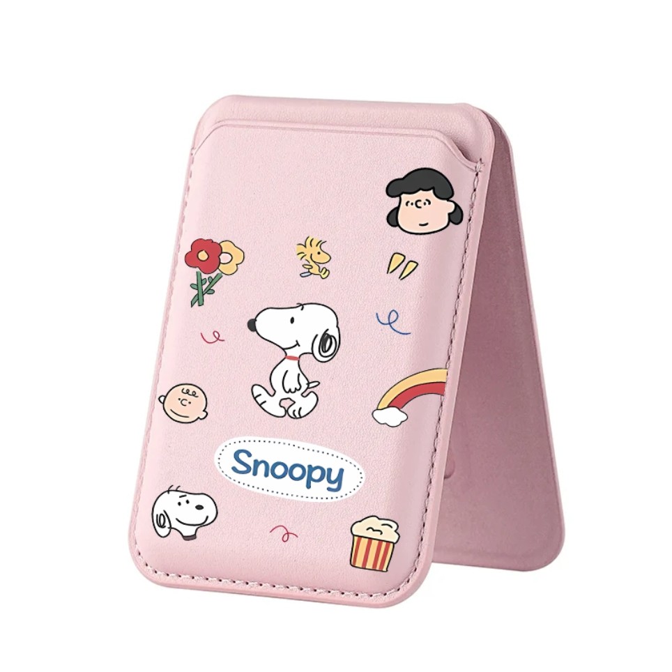 กระเป๋าสตางค์ลาย Snoopy สําหรับ iPhone 16 15 14 13 12 pro Max 16Plus Card Phone Holder for Case Pocket Cover