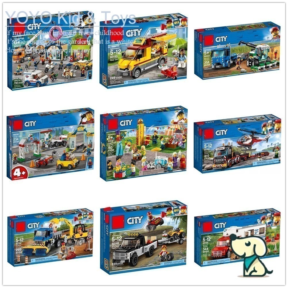 Yoyo HC2 ใช้งานร่วมกับ CITY The urban การจราจร Bus Station 60154 Heavy Cargo Transport 60183 Pickup 