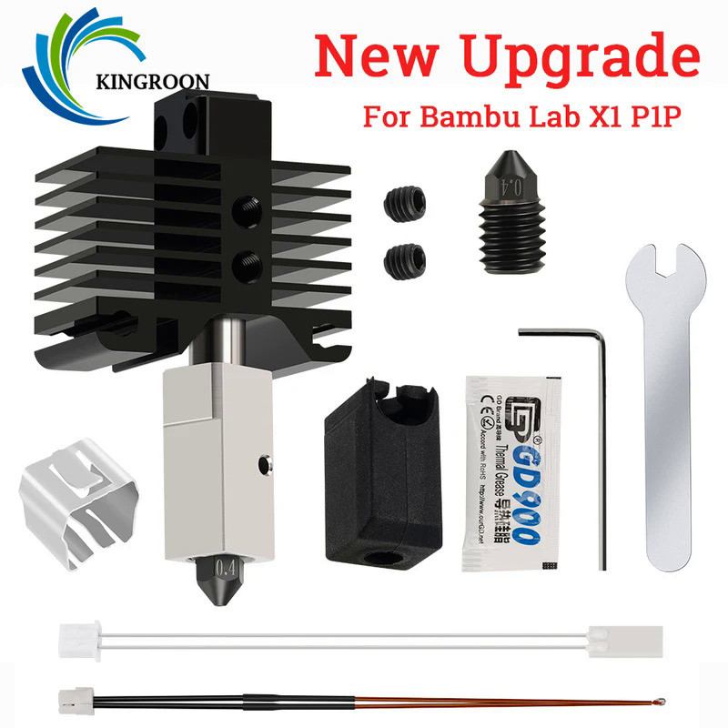 Hotend Kit For Bambu Lab X1 Carbon X1-Carbon Combo P1P 3D Printer 500C Upgraded Plated Copper Heater