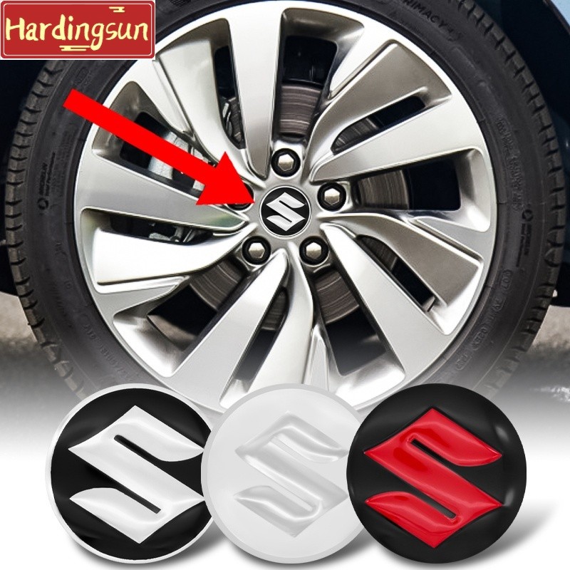 Suzuki 56 มม.ศูนย์ดุมล้อรถ 3D สติกเกอร์ฝาครอบดุมสติกเกอร์สําหรับ Suzuki Kizashi JIMNY Swift-sport Alto Grand-Vitara Splash S-CROSS ACROSS อุปกรณ์เสริม