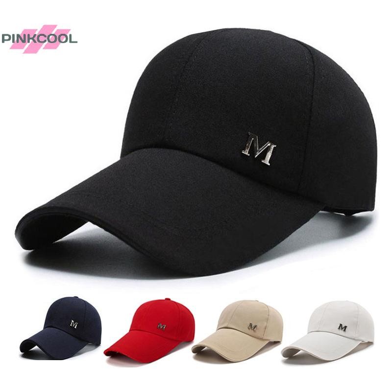 Pinkcool ผู้ชายผู้หญิงเบสบอลหมวกฤดูร้อนผ้าฝ้ายหมวก Snapback Hip-Hop หมวกผู้ใหญ่กีฬา Sun หมวก Casual ยาว Brim หมวกกอล์ฟร้อน