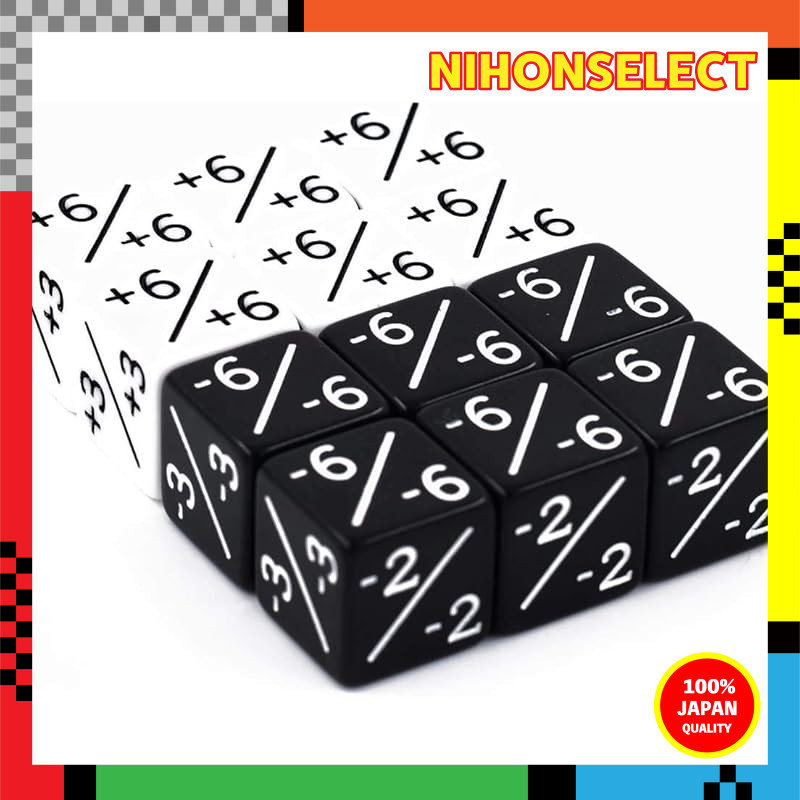 (HDdais) HDdais Dice Counter D6 Dice White +1/+1 and Black -1/-1 for Magic: The Gathering and other 