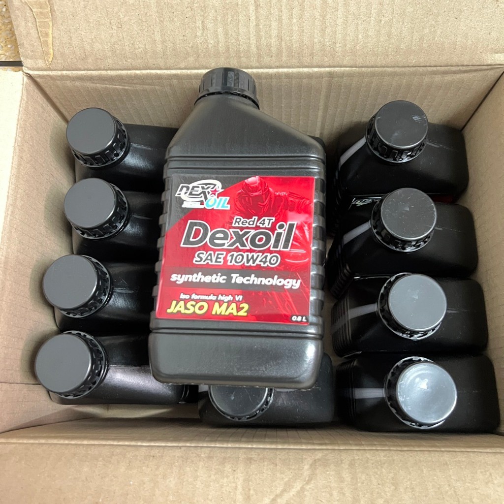 Dexoil Red 10W-40 Semi-Synthetic ขนาด 0.8L.x12ขวด (ยกลัง)