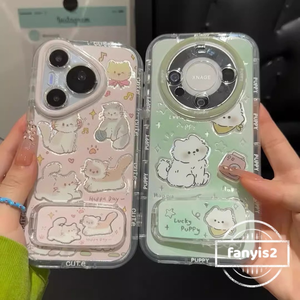 SAMSUNG สําหรับsamsung A15 M15 A14 A55 A05s A54 A34 A03 A02s A12 A13 A23 A24 A25 M12 4G A51 S23FE S23 S24Plus Ultraน่ารักการ์ตูนสีขาวกระจกนุ่มเคสโทรศัพท์