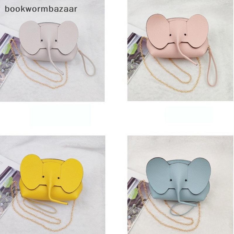 [BOK] แฟชั่นเกาหลีใหม่สีทึบหนัง PU กระเป๋าโทรศัพท์ Mini Elephant กระเป๋าสะพายข้างสุภาพสตรีน่ารักกระเป๋าลําลองสําหรับผู้หญิง [TH]