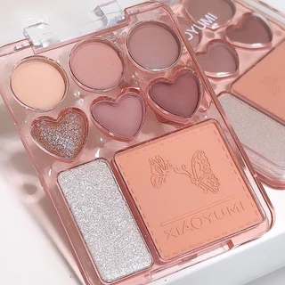 SR-shop: 8 สีพาเลทอายแชโดว์ Love Eyeshadow Palette Sweetheart Blush Highlight One ธรรมชาติสามมิติกันน้ํา-Y0671