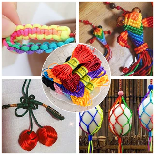 DeeThai ไหมจีน เชือกถักมือ ไนล่อน 2.5mm*20m มี 10 สี สําหรับถักมาคราเม่ นอตจีน DIY Handcraft rope