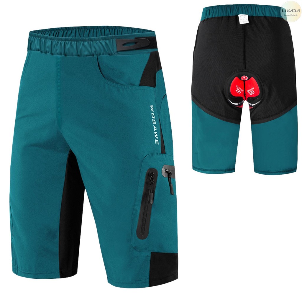 Lixada Men 2 in 1 Cycle Shorts Breathable Quick-Drying MTB จักรยานเสือภูเขา Baggy กางเกงขาสั้น 3D Pa