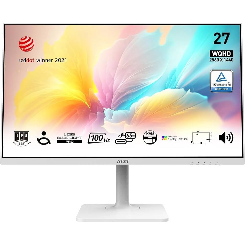 Monitor 27” MSI Modern MD272QXPW IPS 2560x1440 (WQHD), 16:9, 100Hz, 5ms, USB Type-C with PD 65W