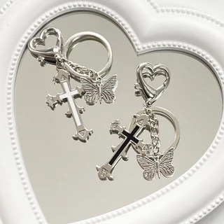 แฟชั่น Y2K Vintage Cross ผีเสื้อโทรศัพท์ Charms KeyChains งานฝีมือกระเป๋าจี้รถของขวัญเครื่องประดับอุปกรณ์เสริม