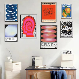 วินเทจญี่ปุ่นบทคัดย่อพิมพ์โปสเตอร์นอร์ดิกเปิดใจของคุณคลื่นสี…