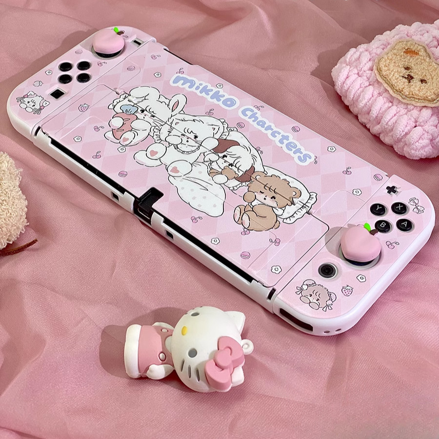 Dockable Nintendo Switch OLED เคสป้องกัน Mikko Cute Switch OLED เคสป้องกัน NS Hard Case Hard Dock Case