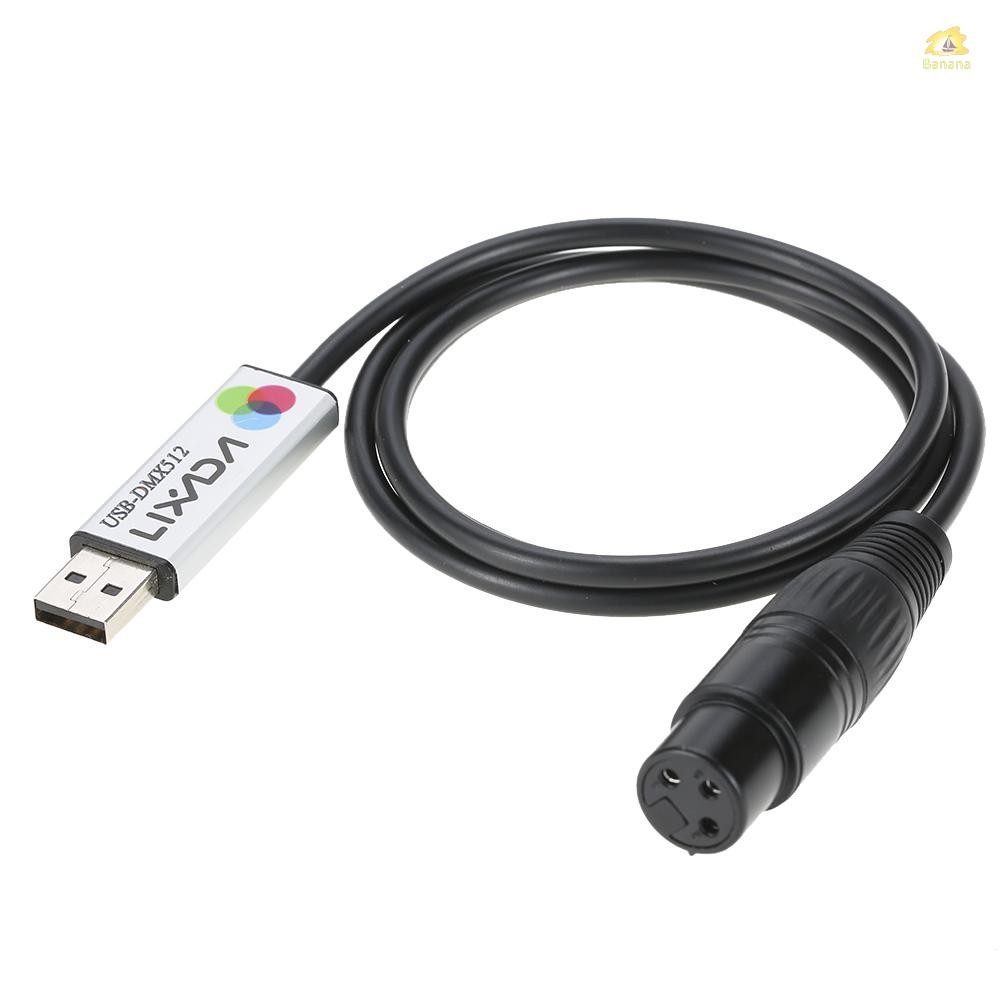 Lixada อะแดปเตอร์อินเทอร์เฟซ USB to DMX LED DMX512 คอมพิวเตอร์ PC Stage Light Controller Dimmer