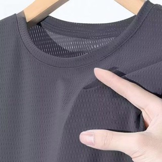 EERSHENSHI เสื้อยืดผู้ชาย Quick-Drying 2 ฤดูร้อนสีเทา All-Ma…