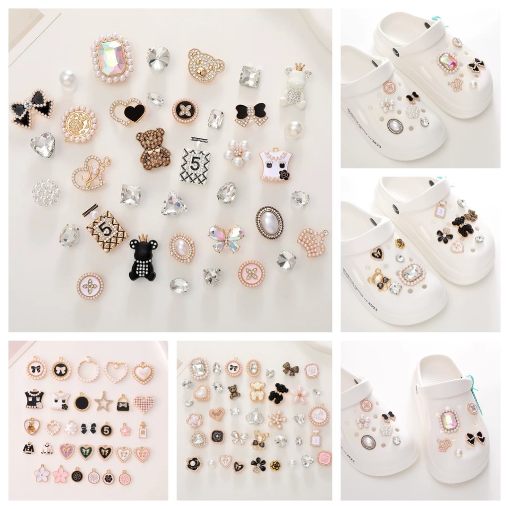 รองเท้าแตะแฟชั่น อุปกรณ์เสริม, Crocs Jibbitz Charms, jibbitz Set, รองเท ้ าแตะคุณภาพสูง อุปกรณ์เสริม,  รูปแบบโลหะเงาตกแต่ง ทําเอง คุณภาพสูง