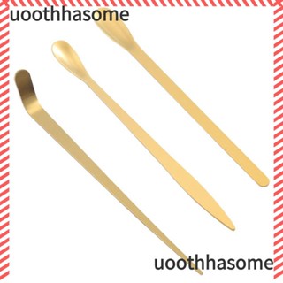 UOTHHASOME ไม้ชา, ช้อนมัทฉะแบบดั้งเดิมสแตนเลส, ที่ตักชาใบญี่…