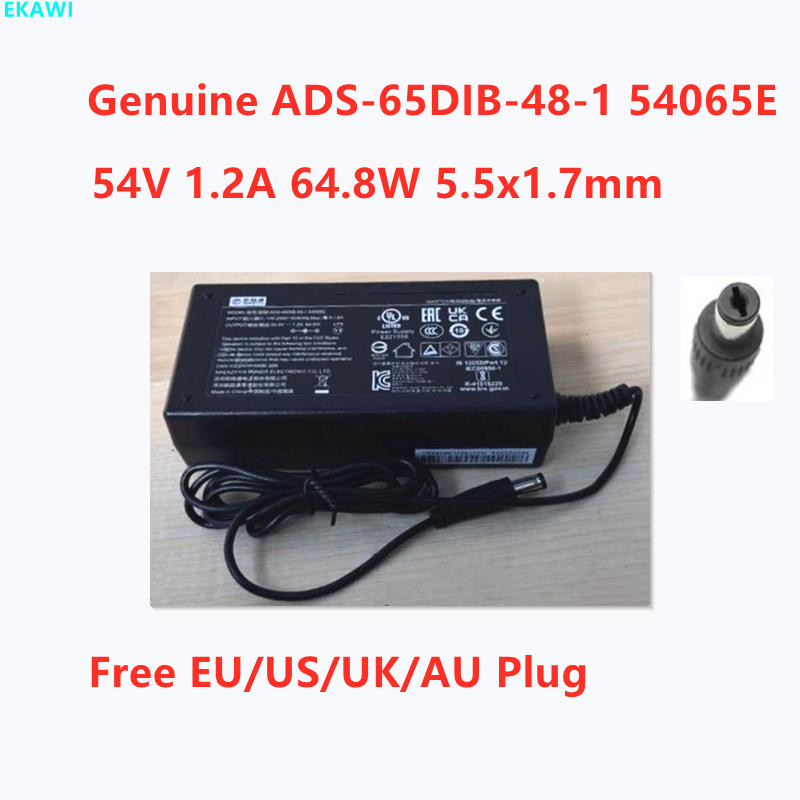 ของแท้ Honoto ADS-65DIB-48-1 54065E 54V 1.2A 64.8W 65W อะแดปเตอร์ AC สําหรับ Hikvision POE Power Sup