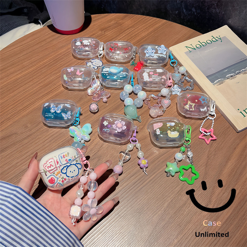 สําหรับ Lenovo LP40S/LP40 Pro เคส Case หูฟังบุคลิกภาพปลาวาฬลูกสุนัขดอกไม้ดาวผีเสื้อ motif