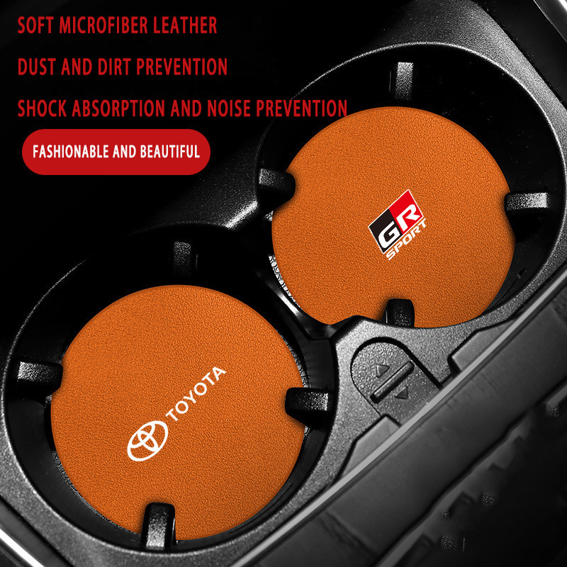 ตกแต่งบ้าน 1ชิ้น สำหรับ Toyota แผ่นรองแก้วน้ําในรถยนต์ หนังแผ่นรองแก้วน้ําในรถยนต์ แผ่นรองแก้วน้ำในรถ​​ กันลื่น แผ่นรองแก้วเครื่องดื่ม Toyota GR 86 Yaris Corolla Cross Altis Supra CHR Wish bZ4X Vios Sienta Avanza Fortuner Camry Hilux Revo Yaris ATIV Yaris Cross ส่งด่วน สั่งเลย