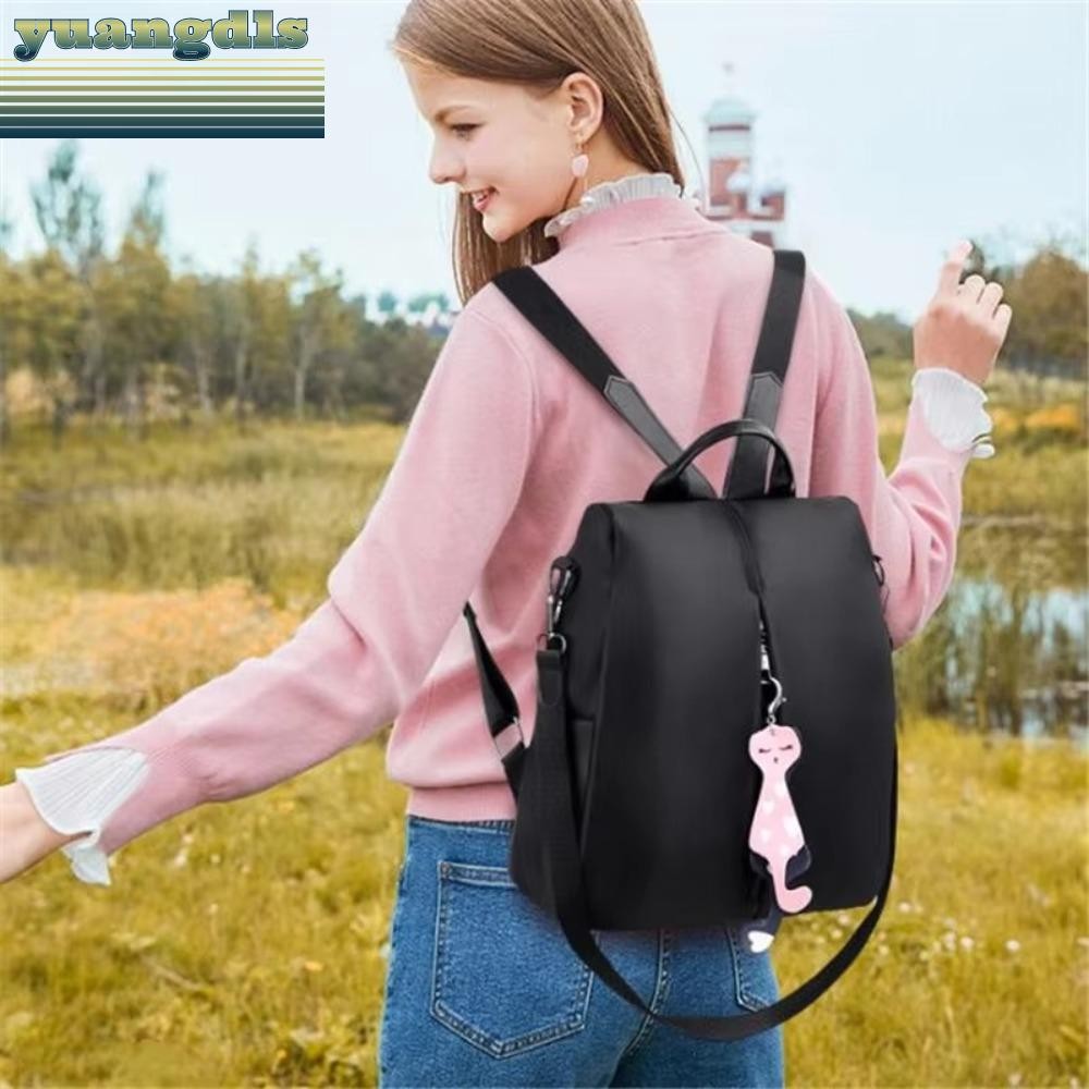 Yuang Rucksack กระเป๋าสะพายไหล่ผู้หญิงป้องกันการโจรกรรมความจุขนาดใหญ่กระเป๋าสะพายไหล่กันน้ําสําหรับเด็ก