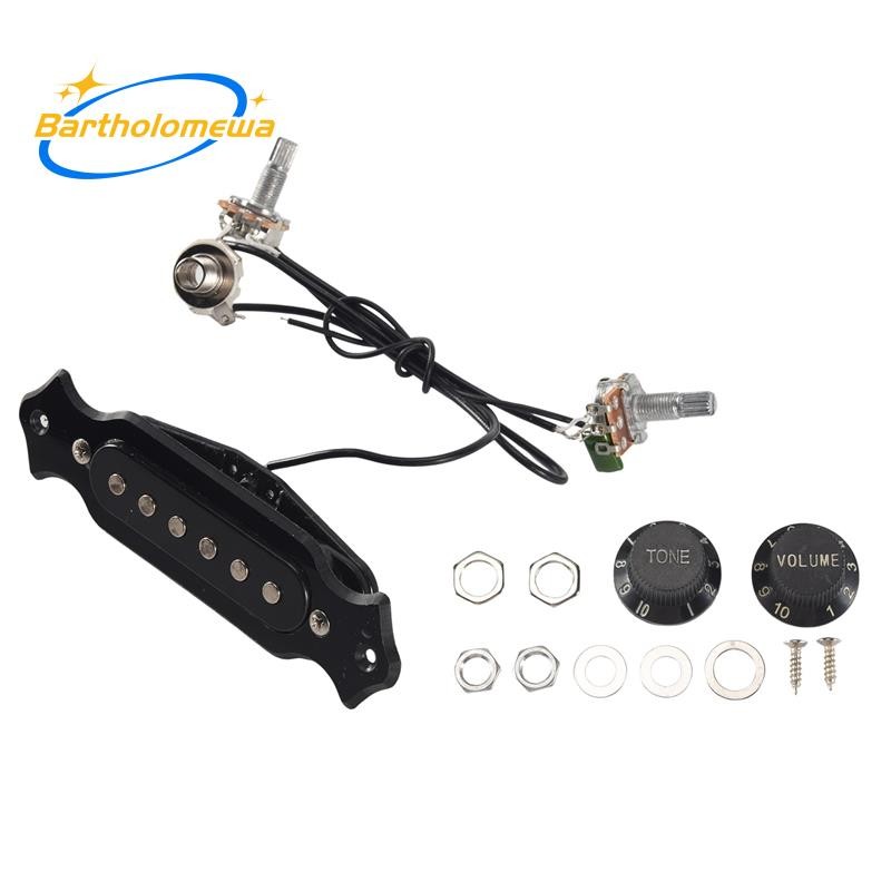 bartholomewaPre-Wired 6-String Single Coil Pickup Harness with Volume & Tone Pots for Electric Box Guitar