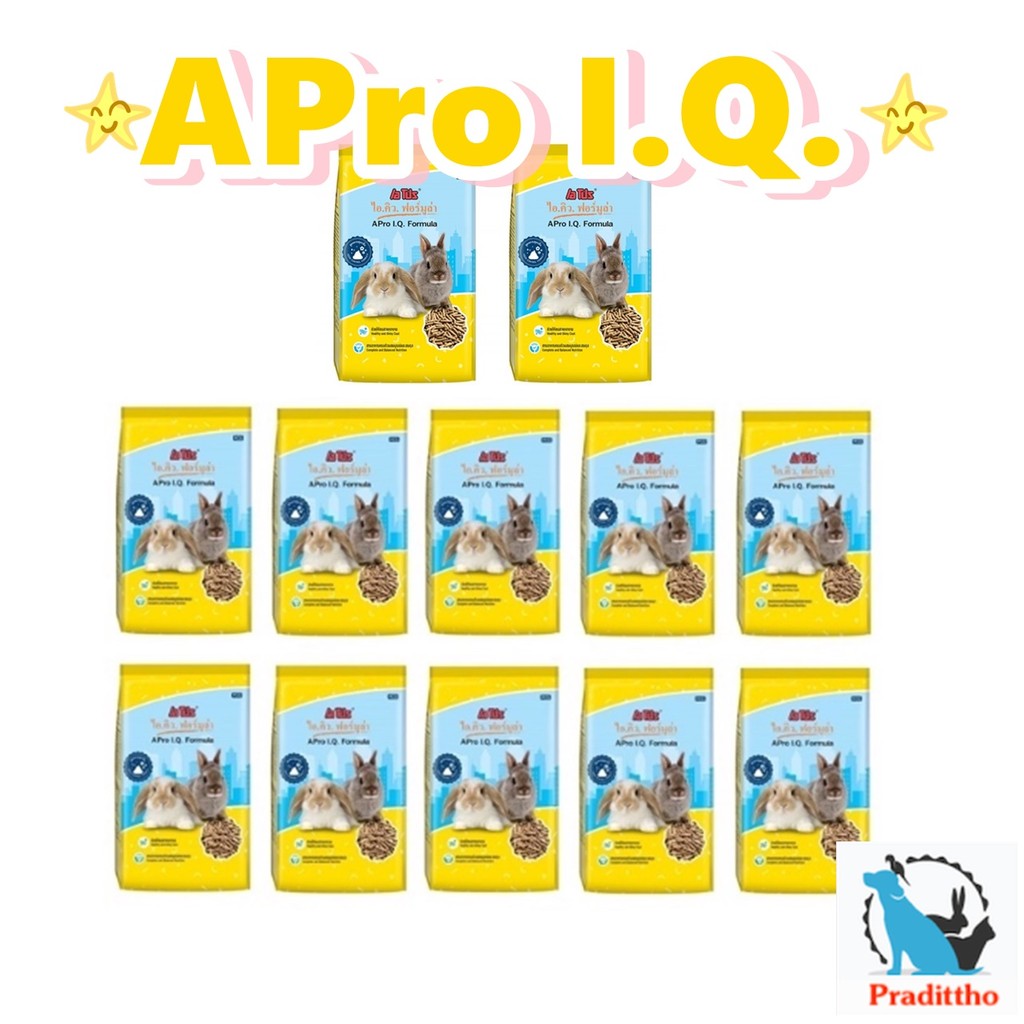 12 ถุง อาหารกระต่าย APro I.Q. Formula สูตรพิเศษสำหรับกระต่ายโดยเฉพาะ สีเหลือง 1 kg