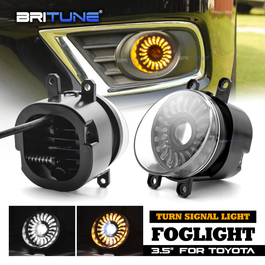 ไฟตัดหมอก LED สําหรับ Toyota Vios/Corolla/Yaris/Hilux/Fortuner/Camry/Avanza/Avensis/RAV4 H11 DRL ไฟเลี้ยวหมอกเลนส์โปรเจคเตอร์