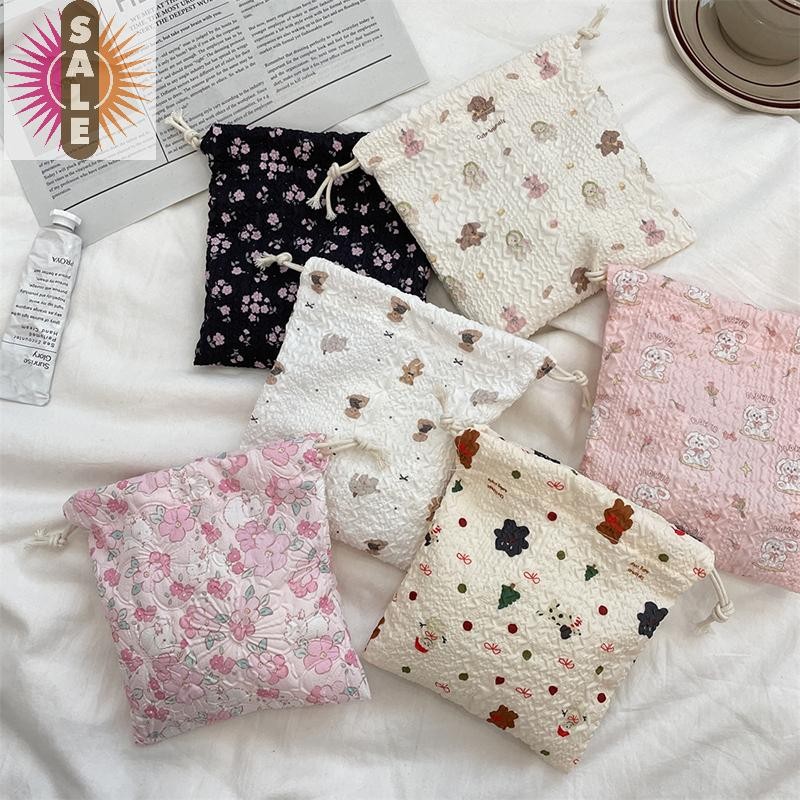 บน 1PCS เกาหลีน่ารักกระเป๋าใส่เหรียญขนาดเล็ก Key หูฟัง Drawstring กระเป๋าเก็บสาวเครื่องประดับลิปสติกเครื่องสําอางเชือกกระเป๋า String กระเป๋า A